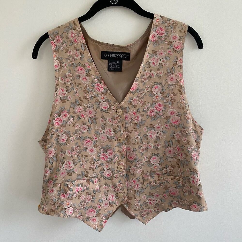 Vintage 70’s Counterparts Beige Patchwork Vest
